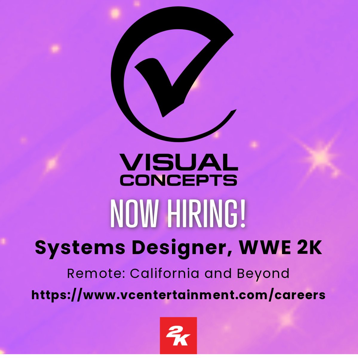 Work with everyone. Implement everything.

Apply here: grnh.se/e1914c343us
#hiring #wwe2k #gamedevjobs