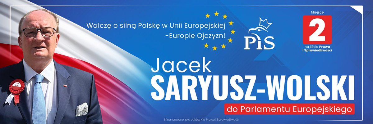 Szanowni Państwo, 
kandyduję w wyborach do Parlamentu Europejskiego z listy PiS nr 7 pozycja 2 województwo lubelskie.
Wszystkie osoby, które chciałyby wesprzeć moją kampanię, proszę o kontakt na adres: biuro@jaceksaryusz-wolski.pl