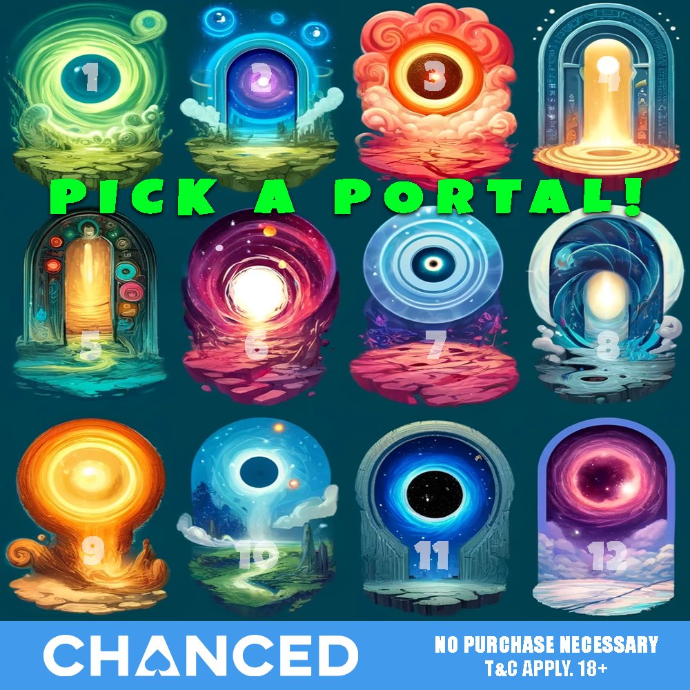 RealChanced's tweet image. 🌀 PORTAL GIVEAWAY ONLINE 🌀

2SC to EVERYONE who picks the right PORTAL! 💯

Rules:
1. LIKE + RT this post! 👏
2. Be FOLLOWING @realchanced 💯
3. Comment with what portal you have picked! (along with your chanced username) 💸
4. ONE comment per person! :)

GOOD LUCK! 🙏