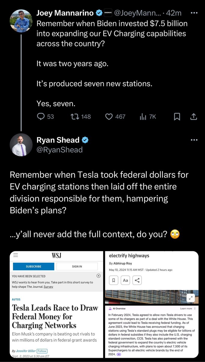 Y’all can blame President Biden for EV charging stations all you want, it doesn’t change the fact that Elon Musk is sabotaging Tesla and Joe Biden in pursuit of personal nefarious plans. I don’t know why yet, but I’m sure we’ll know soon enough. 👀