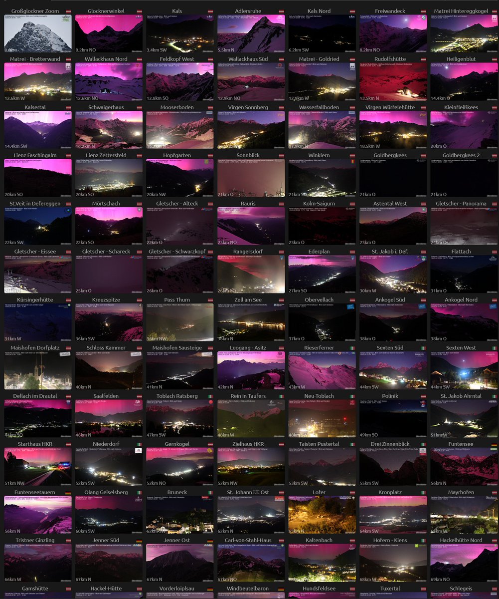 Holy cow, most of Europe is glowing pink right now under the aurora! foto-webcam.eu/webcam/luckner…