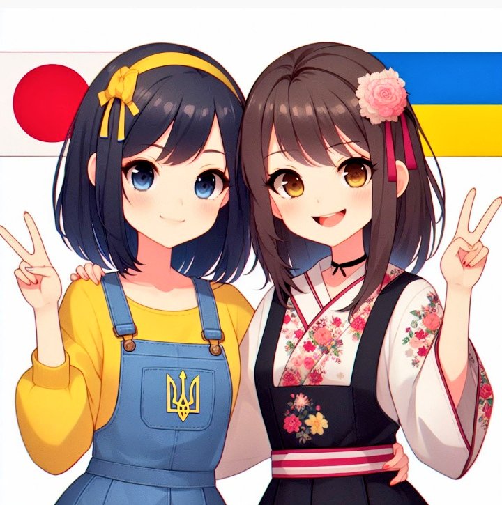 Copilot:AIに「日本とウクライナを擬人化して」とお願いした。癒やされる✨ Подаруйте Україні абсолютну перемогу.