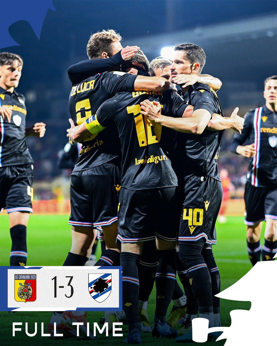 sampdoria's tweet photo. ⏹️ | FULL TIME    

Tripletta di #Borini. Ora i playoff.

#CatanzaroSamp 1-3 | #SerieBKT 

#ForzaDoria 🔵⚪️🔴⚫️⚪️🔵 https://t.co/ctwXYH0Cmh