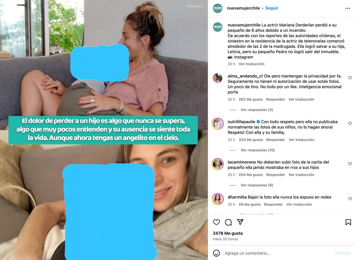Vergonzoso lo de <a href="/NuevaMujer/">Nueva Mujer</a> <a href="/PublimetroChile/">Publimetro</a> hace más de 20 horas tienen públicas fotos del hijo de Mariana Derderian. Medios poco serios que hace todo por un like. Un poco de respeto y privacidad.