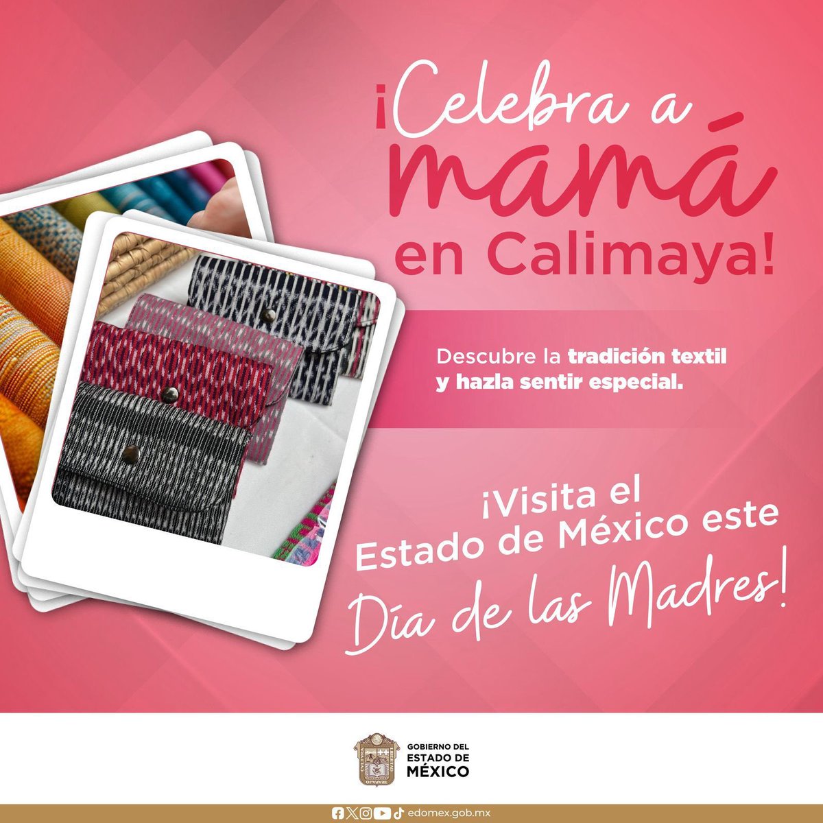 En este #DíaDeLasMadres descubre la riqueza textil de nuestro #EstadoDeMéxico, visita Calimaya y otros municipios que te ofrecen prendas de la más alta calidad para mamá.