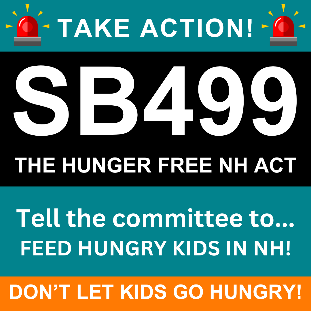 TOMORROW is the vote! An amendment for SB499 removes all provisions that help feed NH kids. If the amendment passes, kids will go hungry and NH will pass up federal dollars for feeding kids. Take action and tell the committee to FEED HUNGRY KIDS! Link: tinyurl.com/2rh4a5t6