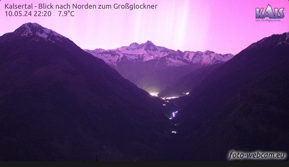 Austria mountain cams are literally being blown out on camera by very intense white pillars.