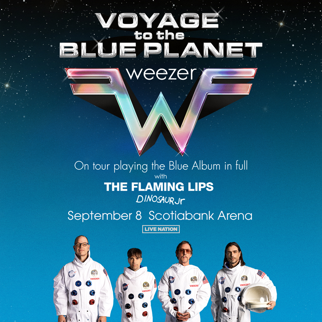 Celebrating 30 years of @Weezer's Blue Album 💙 Listen to the full album LIVE at #ScotiabankArena on September 8 🌟 🎟 bit.ly/4dLugJc
