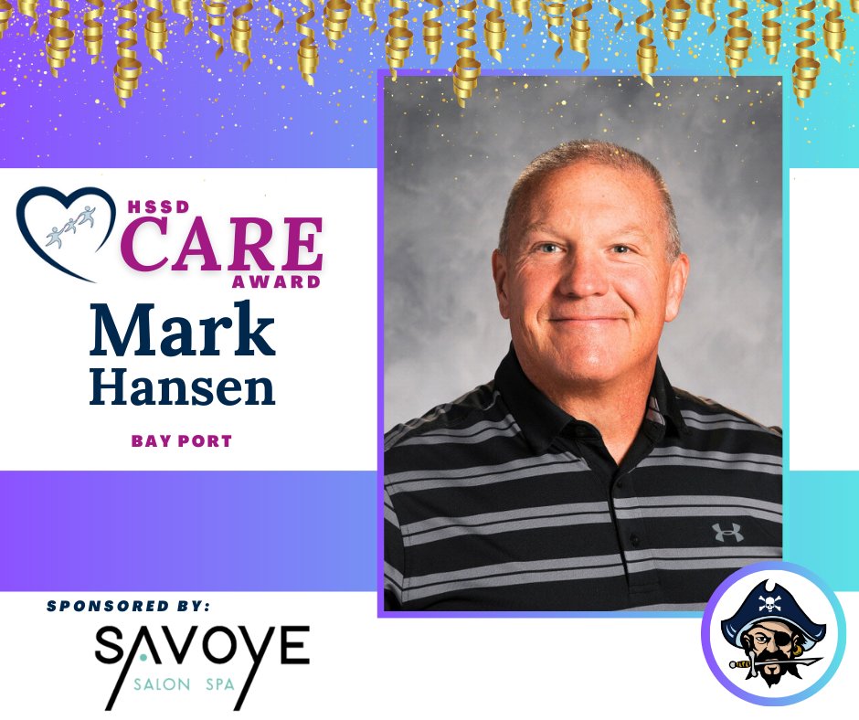 As we celebrate Staff Appreciation Week, it’s time for the 3rd annual HSSD CARE Awards! 🎉 Congratulations to Mark Hansen, At Risk Teacher, for being named the recipient of the HSSD CARE Award at @bayporths! This award is sponsored by Savoye Salon Spa. 💙