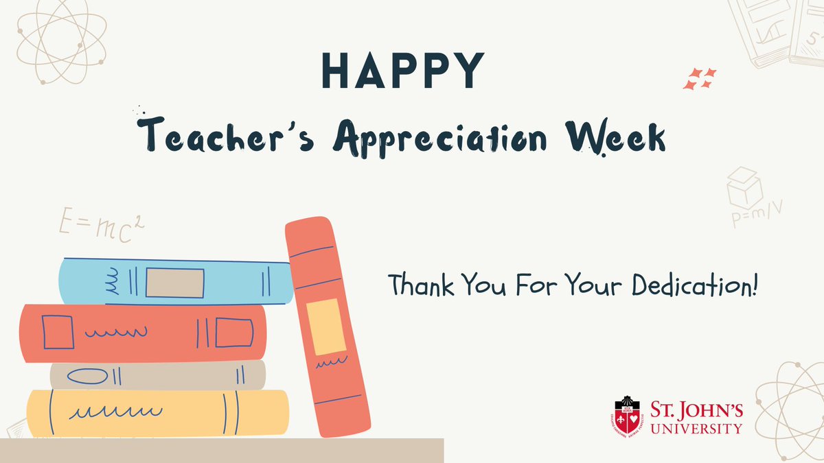 As we wrap up #TeachersAppreciationWeek, let's honor the professors shaping tomorrow's leaders. Thank you, educators, for your unwavering dedication to the #StJohns community!🍎📚 #SJUElevates

Shout out the professors who had the biggest impact on you, and tell us why! 💬👇