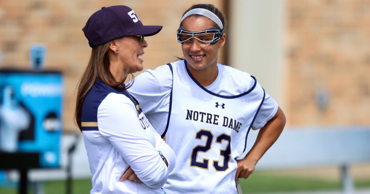 Notre Dame women's lacrosse beat Coastal Carolina 24-6 behind a historic effort from star attacker Jackie Wolak. Wolak broke the program record with 9 assists in a single game, finishing with 11 points. @jacksoble56 has the story. on3.com/teams/notre-da…