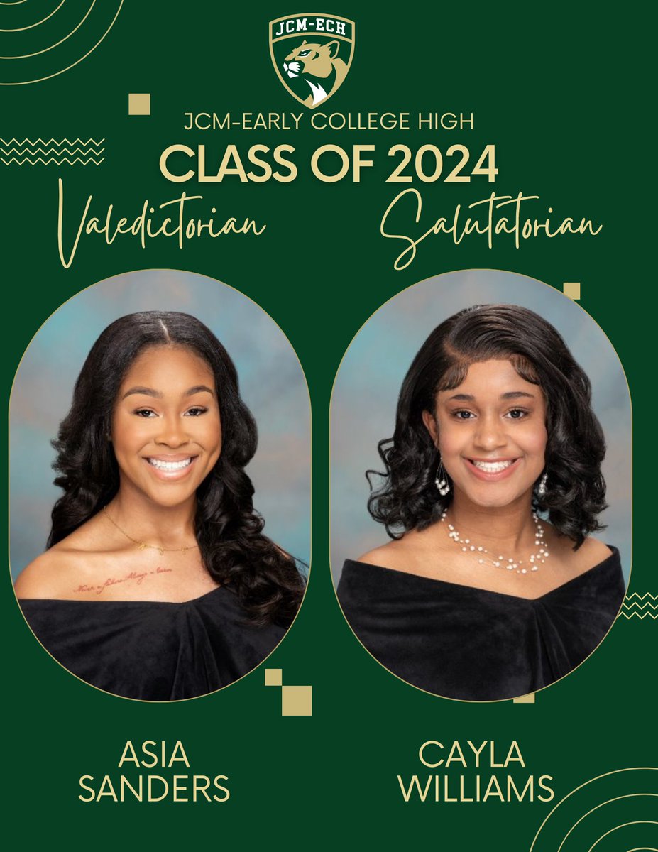 We are proud to announce our Senior Valedictorian is Asia Sanders and our Salutatorian is Cayla Williams! We look forward to celebrating you Monday night at graduation! #ECHfamily #BestInTheWest #ChooseUs