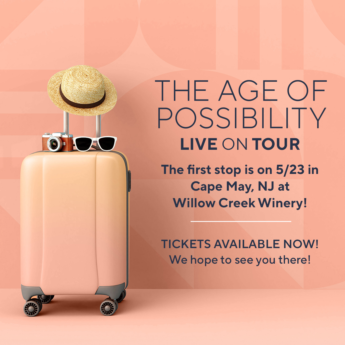 🎉🚨 TICKETS ARE LIVE!🎉🚨 Grab your tickets for the first stop of our Age of Possibility tour on 5/23 in Cape May, NJ with @mallyroncal & QVC Program Host Sandra Bennett! Hurry, they won't last long! Use code “CAPEMAY” when purchasing tickets. > qvc.co/TW510tickets