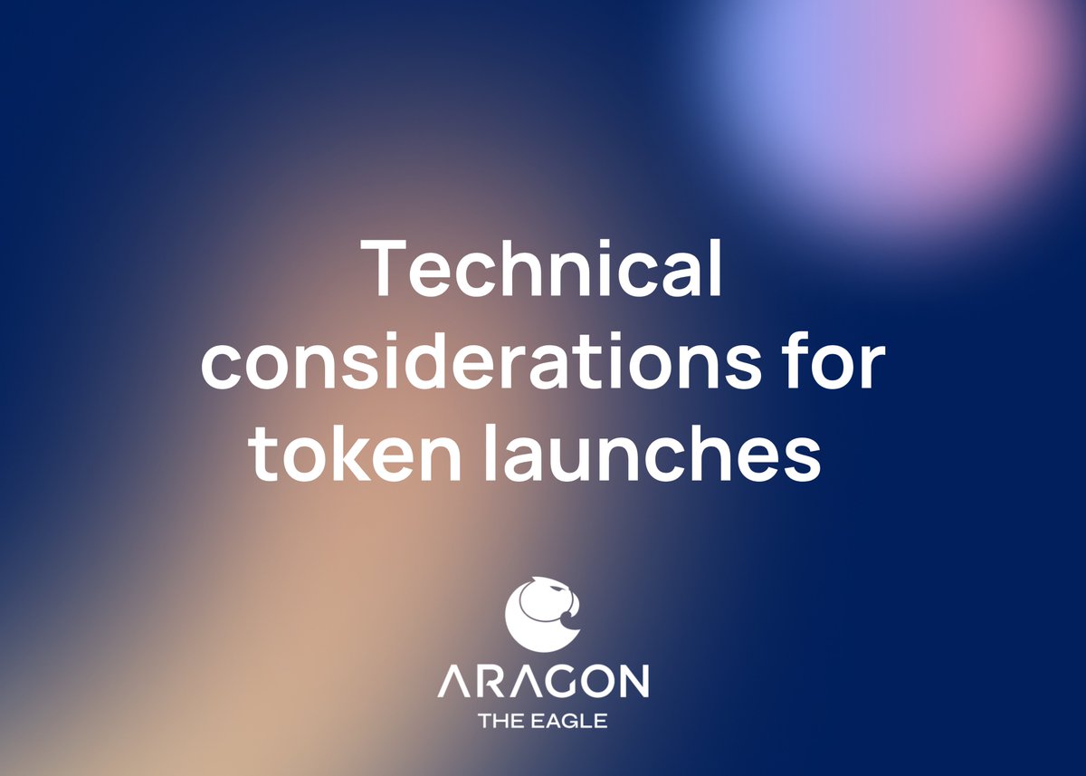 This week at Aragon: - Technical considerations for token launches and your governance stack - Learn from four years of Curve DAO governance on Aragon - Withdraw ANT from Binance before May 20 Read more: theeagleweekly.substack.com/p/technical-co…