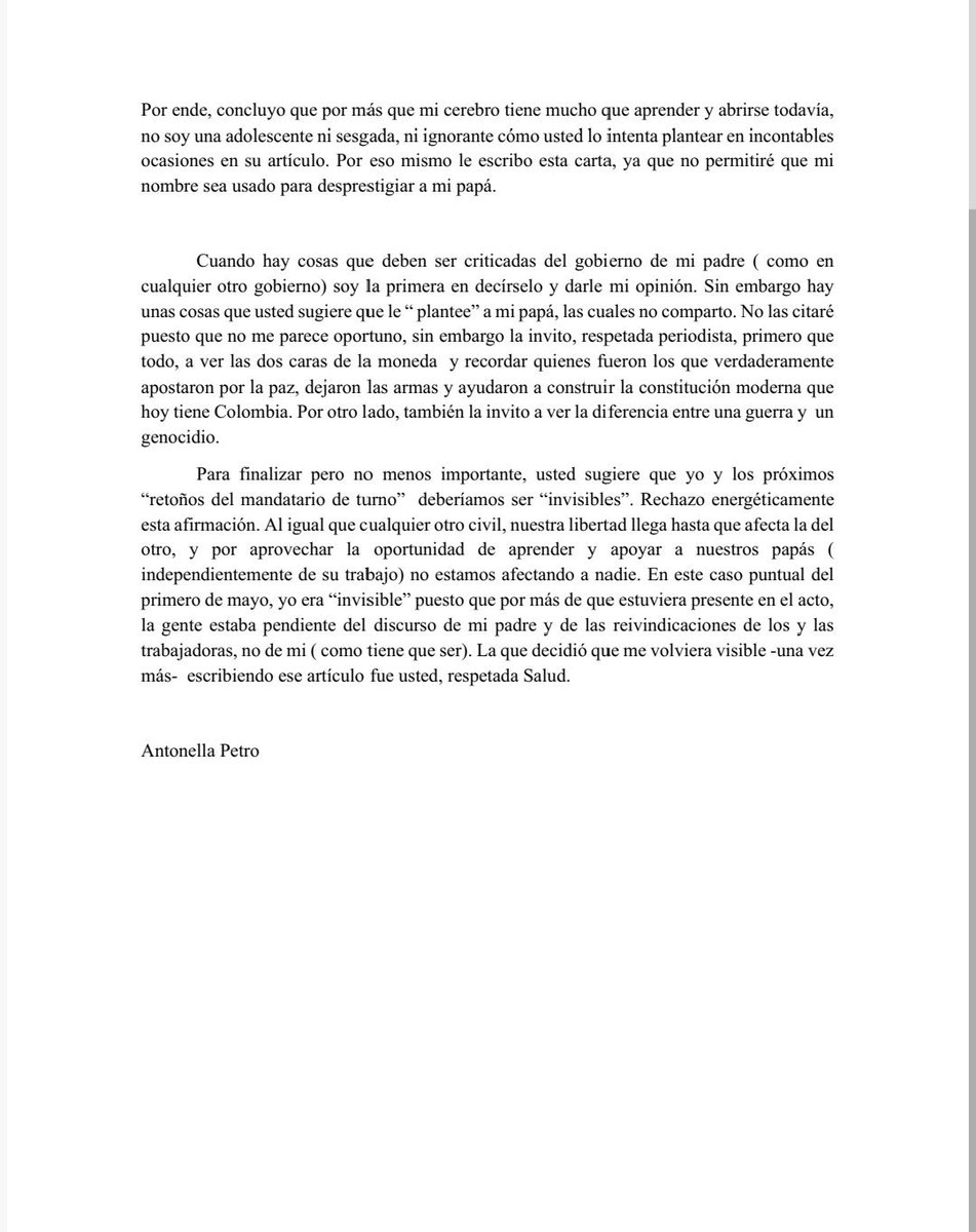 AdrianaRuizH's tweet photo. Antonella Petro demostró la grandeza de mujer que hay en su pequeño cuerpo.
@saludhernandezm demostró su diminuto cerebro en el cuerpo de una mujer adulta.
#FuerzaAntonella https://t.co/XEjavGiWNA