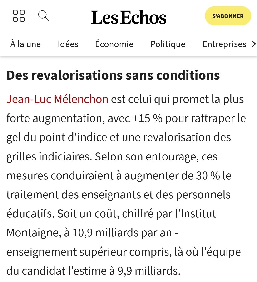 @Lacroix_PRG Moi ça va bcp mieux, après avoir voté ps pdt 20 ans, lu laec2022, #jevoteinsoumis.

Et je parle ici bcp de la necessaire revalorisation des #profs, voilà le programme de @FranceInsoumise : 👌