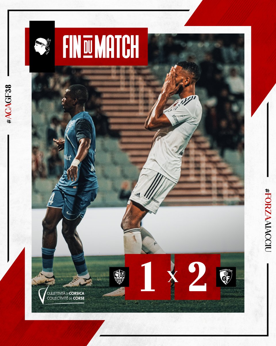 FINE DI U SCONTRU Nos Acéistes s'inclinent face à Grenoble (1-2). Rencontre décevante, il s'agissait du dernier rendez-vous à domicile devant nos supporters😮‍💨Merci à tous pour votre présence et votre soutien cette saison. #ACAGF38