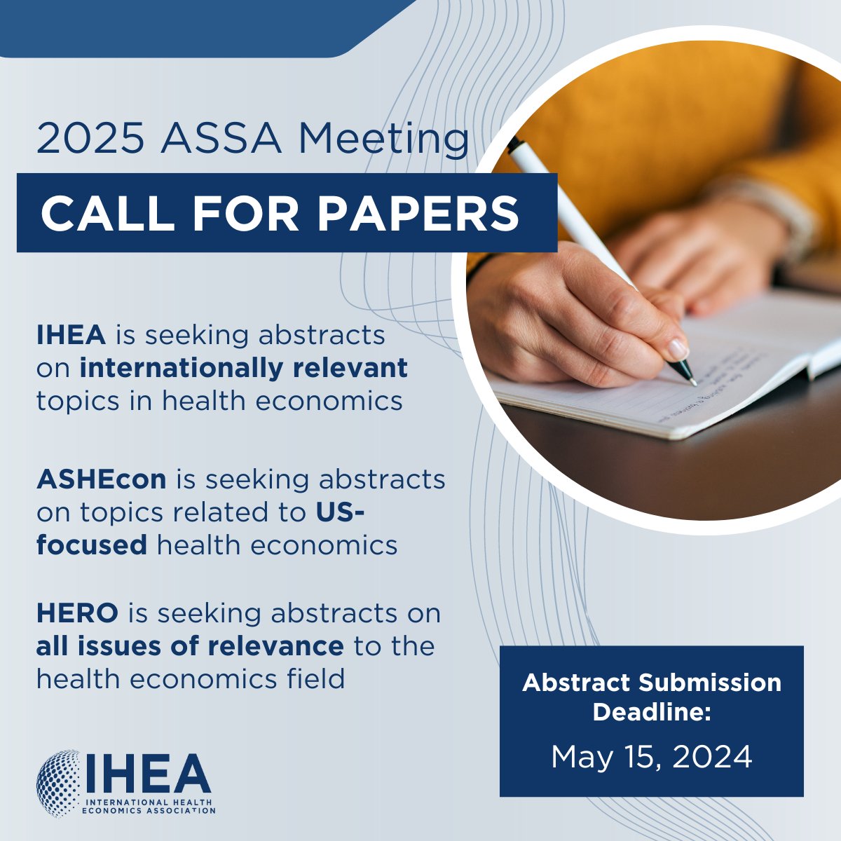 Abstract submissions are now open for 1 ASHEcon-organized session, 5 HERO-organized sessions, and 2 IHEA-organized sessions, taking place next January 3-5, 2025 at the 2025 ASSA Meeting in San Francisco. For more info and to submit, please visit: cognitoforms.com/ASHEcon1/_2025…