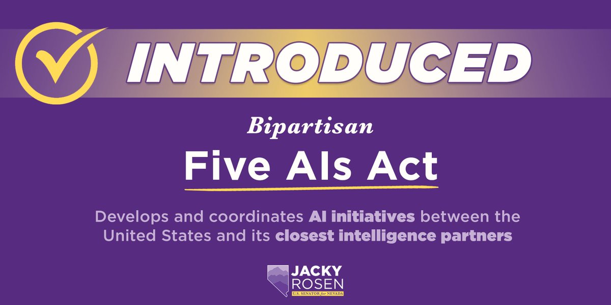 As the AI field rapidly evolves, we must work with our closest allies to develop a unified strategy to stay ahead of adversaries like China. Proud to intro a bipartisan bill with @SenTedBuddNC to develop AI initiatives with UK, Canada, Australia, & New Zealand to use AI for good.