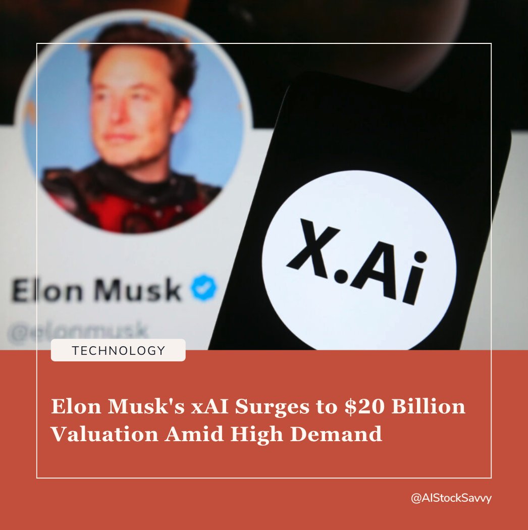 📣 JUST IN: $TSLA Elon Musk’s xAI Valued Over $20B in First Funding Round, Surpassing Expectations $GOOGL $MSFT $META $NVDA $AAPL $AMZN 👉 Key Highlights: 📍 Elon Musk’s xAI could be valued at $20 billion after intense investor demand. 📍 xAI is raising between $7 billion and…