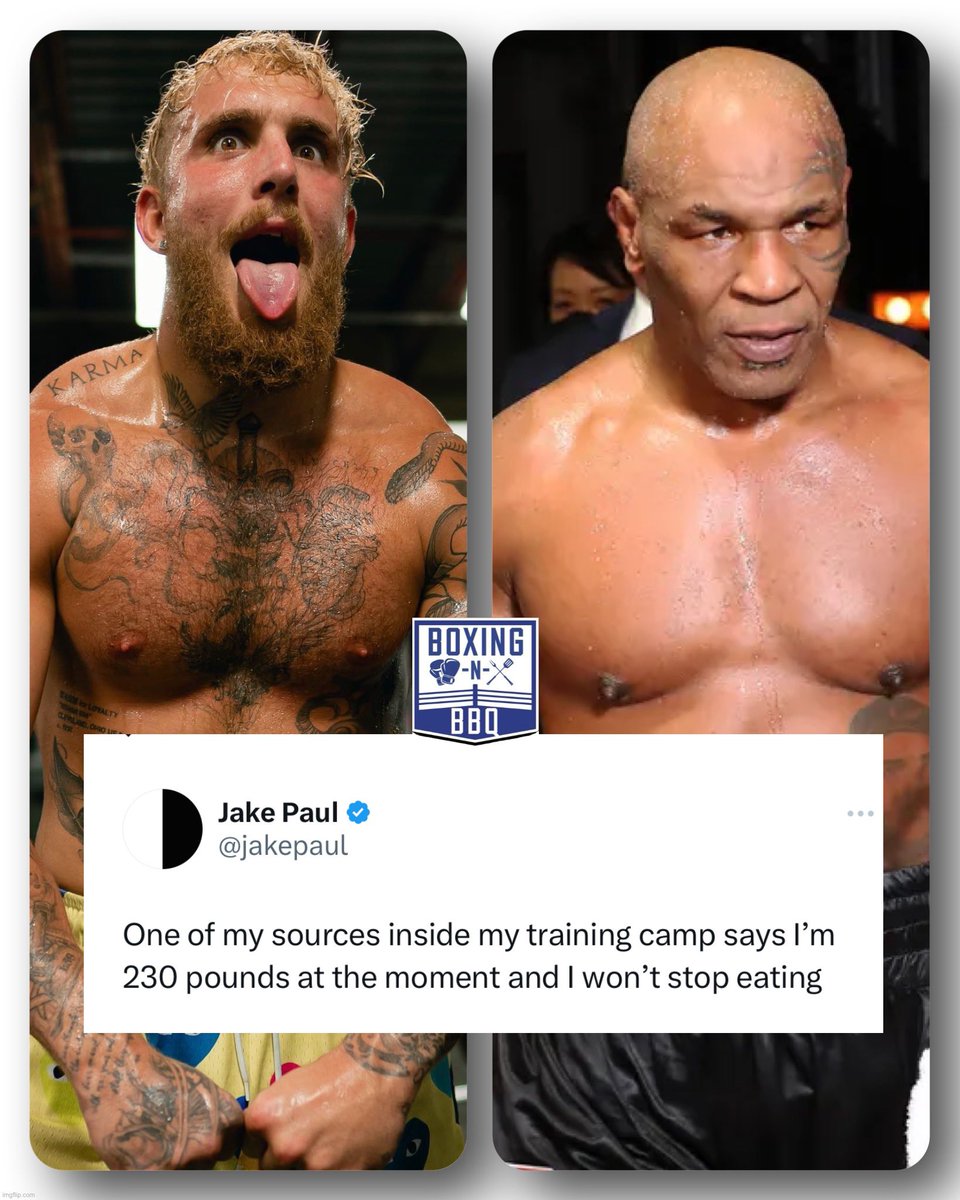 🚨‼️Jake says he’s at 230 right now‼️🚨 How heavy do yall think Jake Paul will be fight night against Mike Tyson. I’m thinking a career high 225‼️ #BOXINGnBBQ #Boxing #PaulTyson