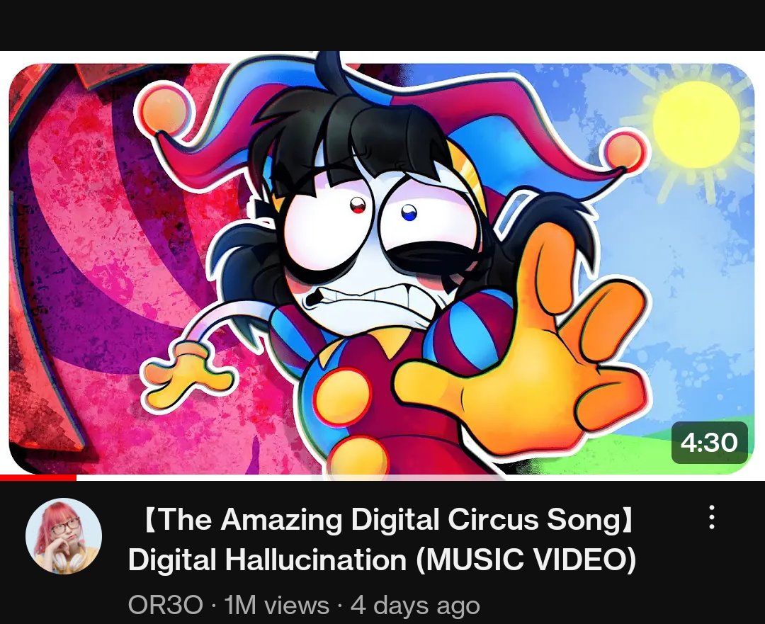 It has come to my attention that 'Digital Hallucination' the Digital Circus song made by OR3O, was animated by Kittensneeze, a known racist, nazi, & abuser. Don't forget what they've done. They 'apologized' but their 'apology' was half baked, in attempts to save their skin.