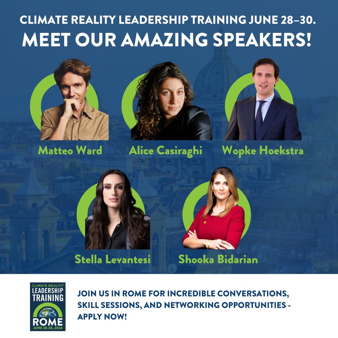Hey, have you secured your spot for our next leadership training yet? Get ready to be inspired by incredible speakers like @matteo_ward, @alice_casiraghi, @WBHoekstra, @StellaLevantesi,@ShookaBidarian, and many more! Apply now to #LeadOnClimate! 

BIT.LY/JOINROME24.