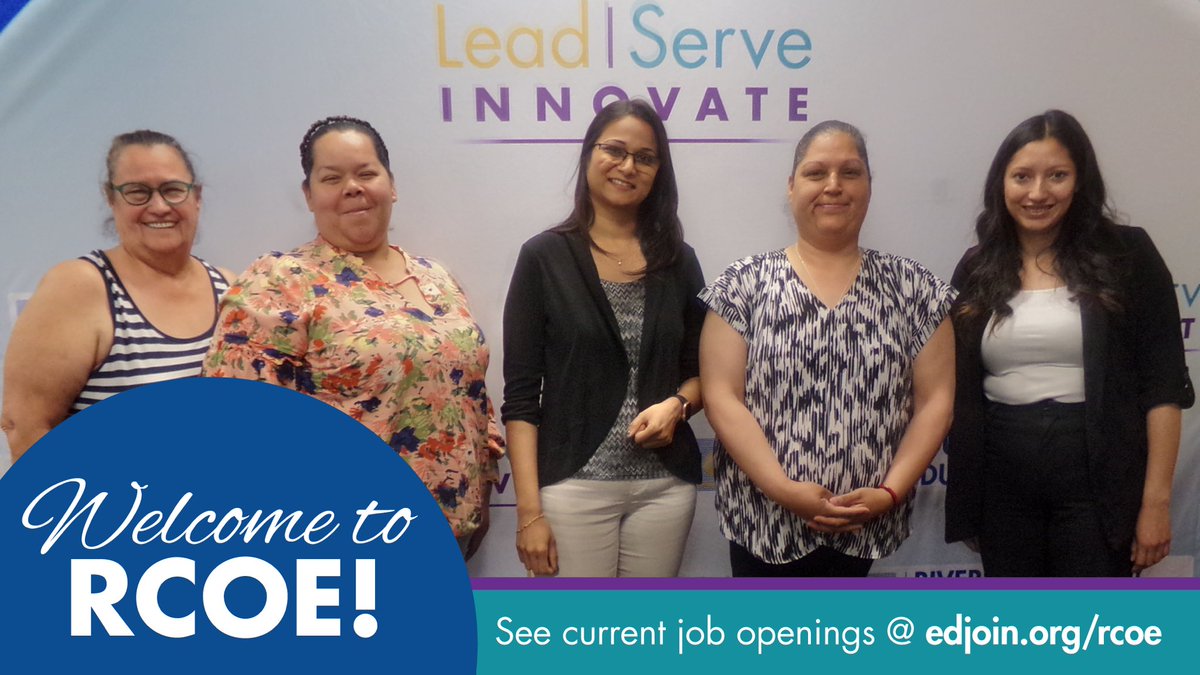 This week we welcomed 5 new RCOE team members. From Instructional Assistant to #SpecialEd Teacher, Food Services staff to Head Start Teacher, we have many rewarding career opportunities to choose from. GO TO edjoin.org/rcoe to find a job that’s right for you!