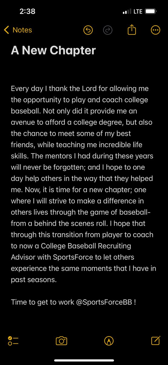 Next Chapter❗️ Very thankful for the new opportunity with @SportsForceBB sportsforce.io/team/baseball/…