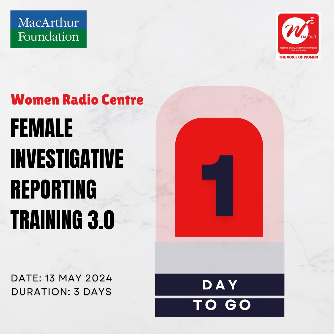 We're excited to be joined by the 20 participants at the 2024 Women Radio Centre, Female Investigative Reporting Training 3.0 tomorrow! The Women Radio Centre (First Female Academy) is an initiative of Women Radio 91.7 with support from @macfound