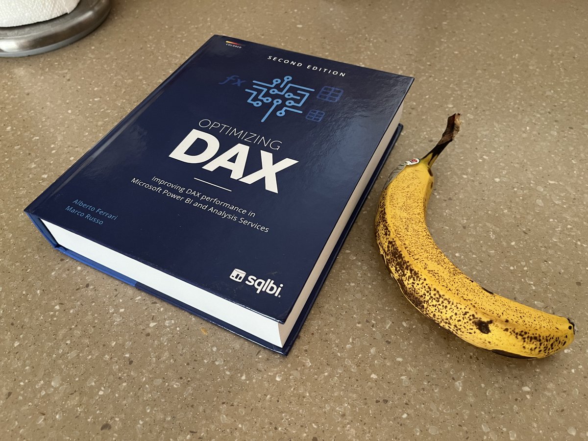 Optimizing DAX hardback book arrived. Banana for scale.