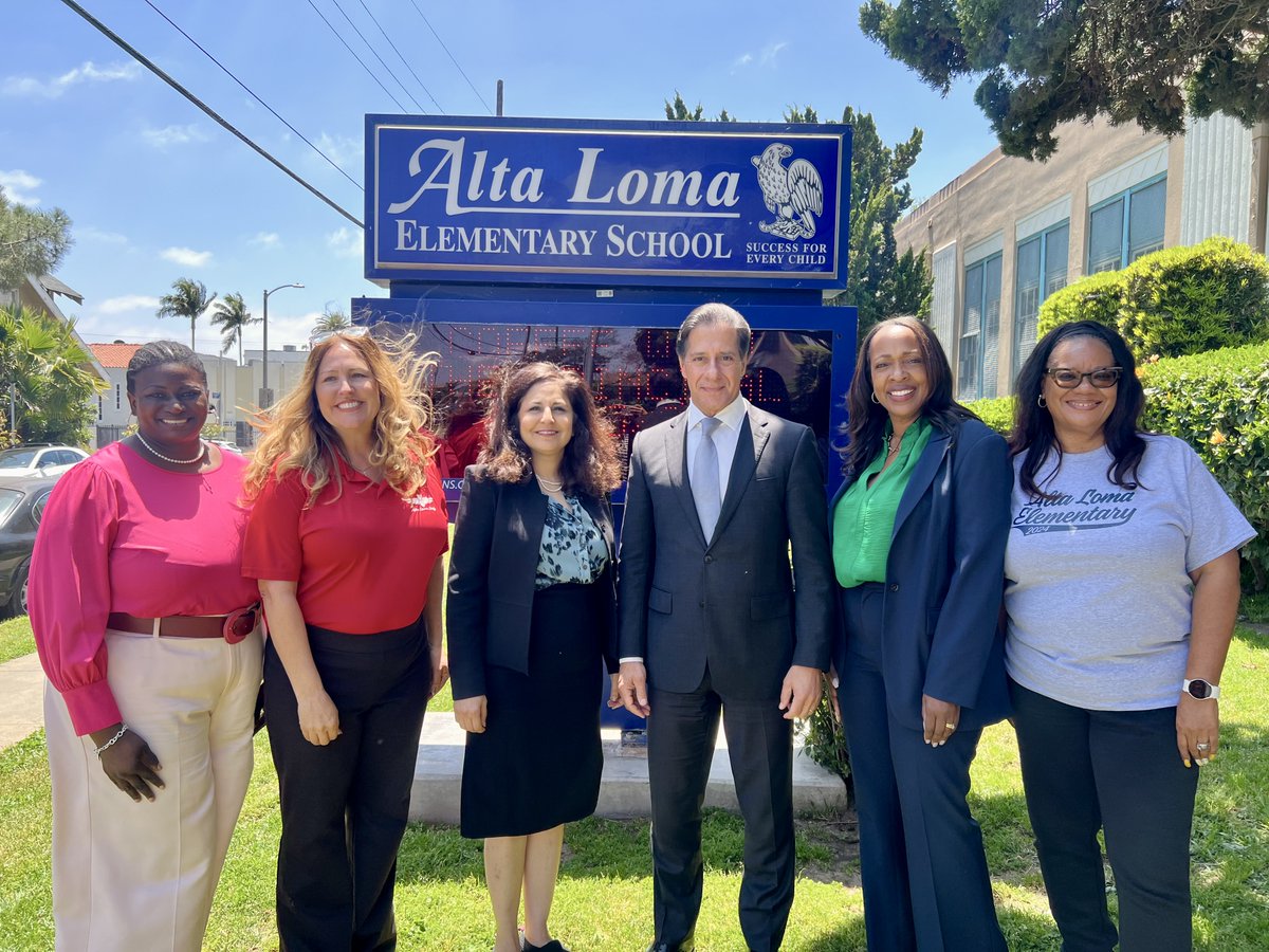Honored to host @POTUS's Director of @WhiteHouse Domestic Policy Council, @neeratanden, at Alta Loma Elementary today, where student attendance, tutoring, counseling, and social-emotional support are on the rise. Grateful for their commitment to students and public education.