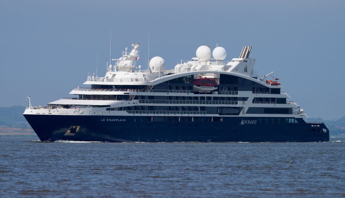 FraserG32883664's tweet photo. Exploration cruise ship Le Champlain near Gravesend. @Cie_ponant #LeChamplain #PONANT #croisière #Explorations #CruiseLiner #ships_best_photos #CruiseShip #CruiseShips #CruiseBlogger #CruiseLife #CruiseLiner #CruiseShipBlogger #ShipsInPics #船 #RiverThames #Thames #Gravesend https://t.co/q8j7NH41vK