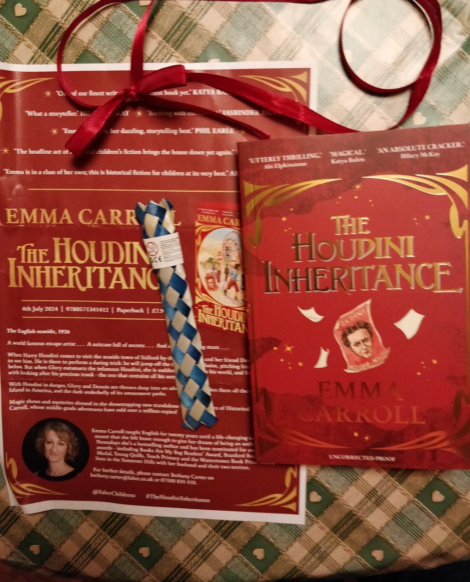 I came home this evening to the most unexpected but hugely appreciated book post. Thank you @emcarrollauthor @FaberChildrens and @BethLouC I've heard so much about The Houdini Inheritance and can't wait to read it.