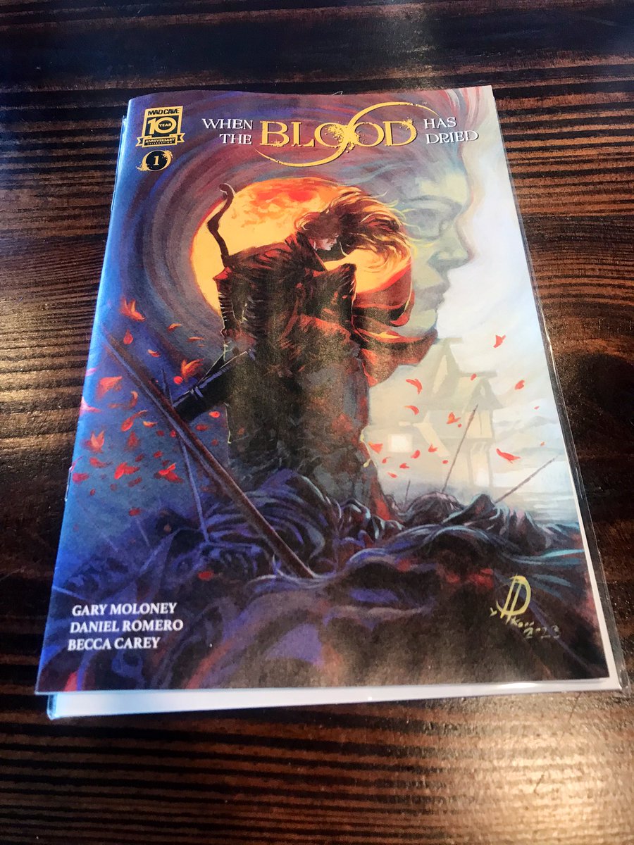 Look what I found at a comic shop in Orlando! When The Blood Has Dried by @m_gearoid, @DanielRomerou, and @Becca_See from @MadCaveStudios!