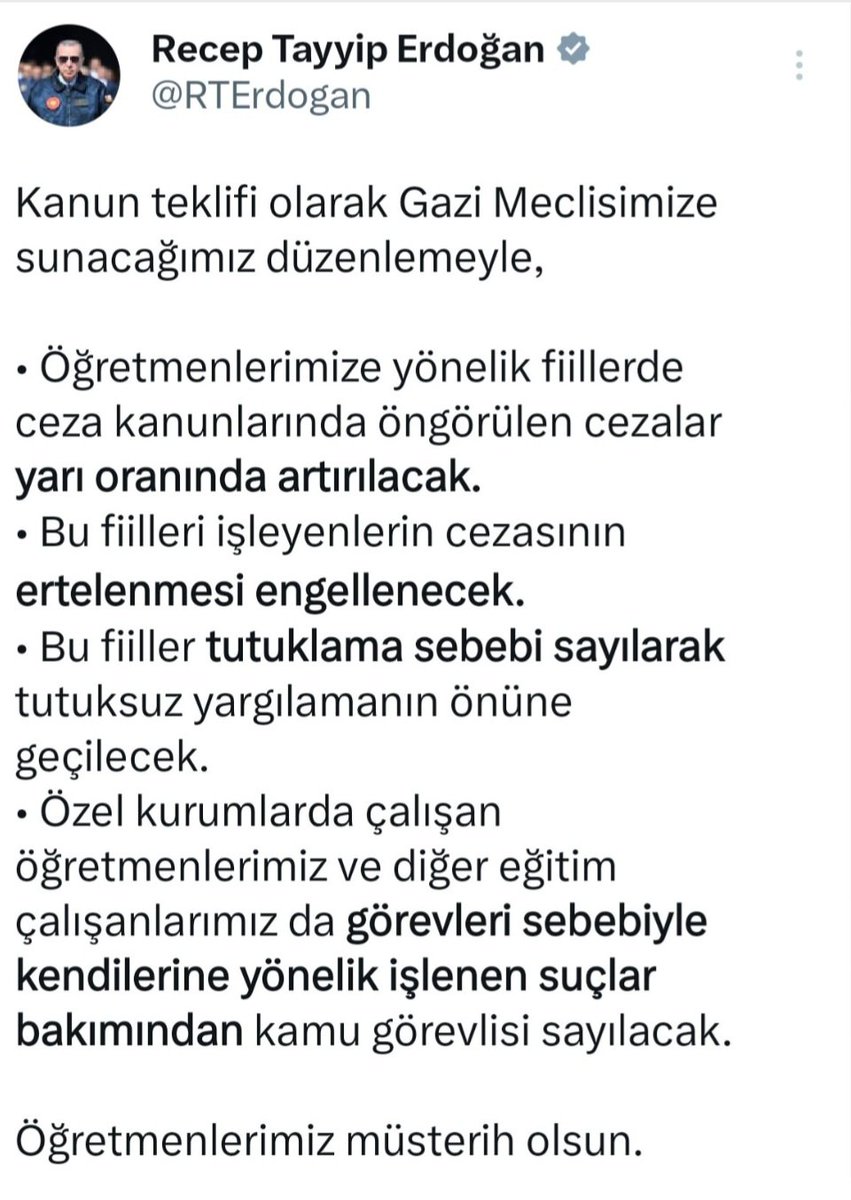 Türk Eğitim-Sen ve Genel Başkanımız @TalipGeylan06 Beyefendinin Öğretmene şiddetin son bulması için yaptığı haklı çağrı Cumhurbaşkanlığımızca kabul görmüş ve gerekenin yapılacağı belirtilmiştir. Sendika Türk Eğitim-Sen'dir... #ÖğretmenTekYürek