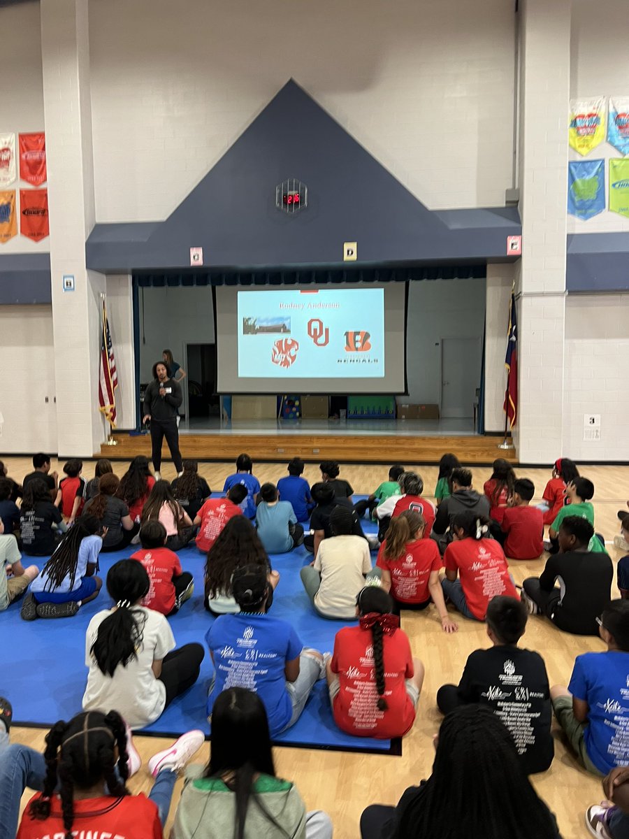 Kelly Stroud (@kbstroud) on Twitter photo We were so excited to have <a href="/24RAnderson/">Rodney Anderson</a> former NFL player, OU & Katy HS star, and former <a href="/PME_Katyisd/">McRoberts Elementary</a> student speak to our 5th graders today. Loved the message of dreaming big and working through the tough times. Thanks for giving back to our students! We were so excited to have <a href="/24RAnderson/">Rodney Anderson</a> former NFL player, OU & Katy HS star, and former <a href="/PME_Katyisd/">McRoberts Elementary</a> student speak to our 5th graders today. Loved the message of dreaming big and working through the tough times. Thanks for giving back to our students!
