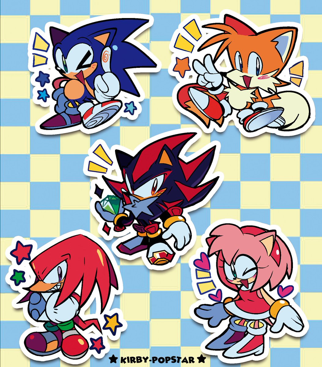 Kirby_Popstar_'s tweet photo. My Sonic chibi Stickers for a convention event https://t.co/tXfptl6mGd