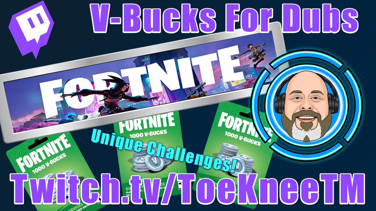ToeKneeTM's tweet photo. Friday Fortnite Frenzy Part 2? Ynot?

I'll be live again around 530pm Eastern for some more FN fun with channel point challenges and VBuck giveaways. 

See you soon! Link in bio. https://t.co/XctqWjNzJA