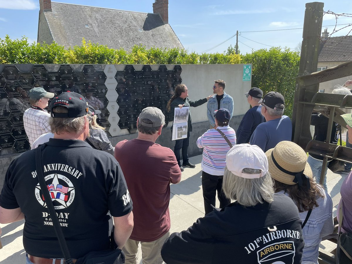 It was great to be with @ErikDorrGMOH @WeHappyFew506 at the D-Day Experience yesterday. A memorial plaque was unveiled to Sgt Floyd Talbert.