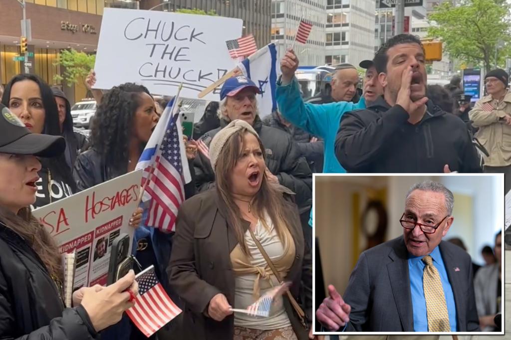 Pro-Israel protesters call on ‘traitor’ Chuck Schumer to resign: ‘Chuck the Chuck’ trib.al/wkFf0zs