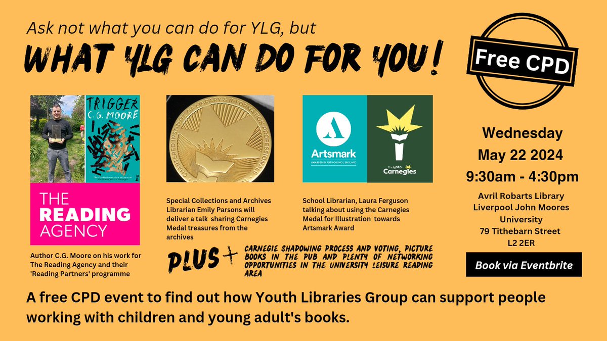 YLGNorthwest's tweet photo. We've got two events for you over the next couple of weeks...

Join us in Liverpool on 22nd of May https://t.co/cdTTG7oQC8  

Or online for the next instalment of our tour of the Carnegies Medal for Illustration shortlist on the 15th May https://t.co/JSf0CXsYAv