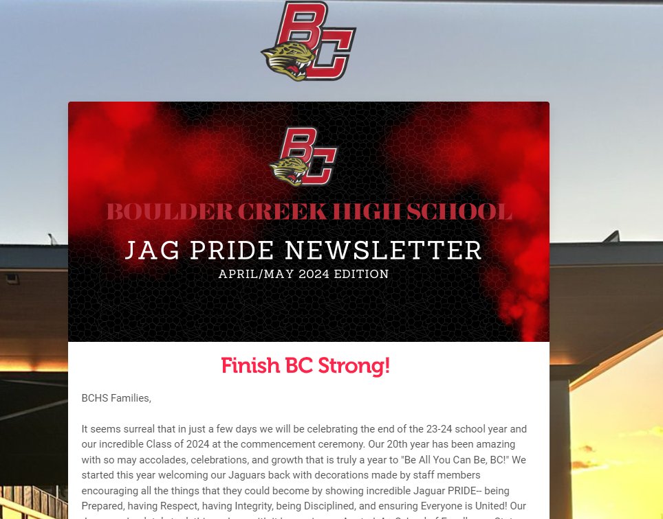 Check out our April/May Edition of the BCHS Jag PRIDE Newsletter! So many incredible accomplishments to celebrate! secure.smore.com/n/vns9w