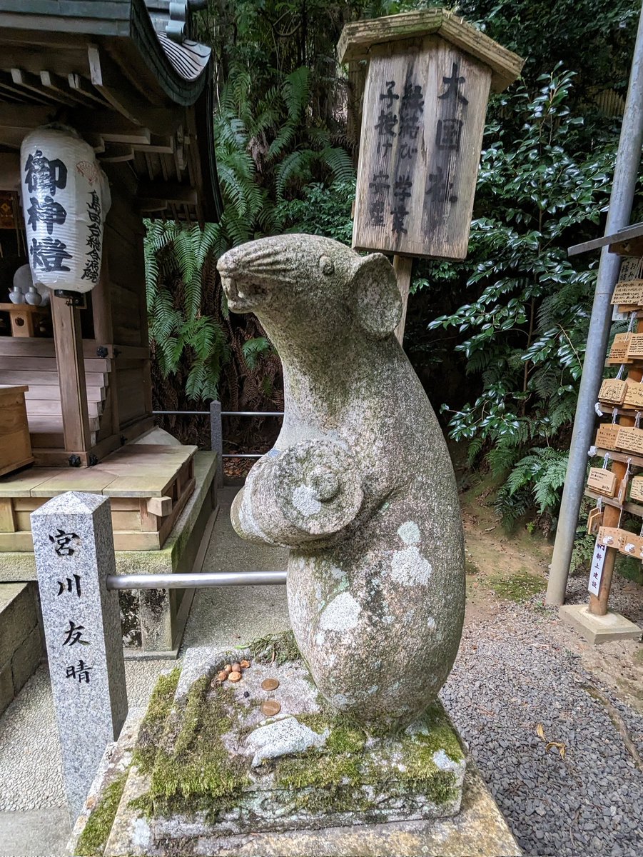 A mouse guardian statue at Otoya Shrine, located off the Philosopher's Path in Kyoto.
#JapanTravel #Japan