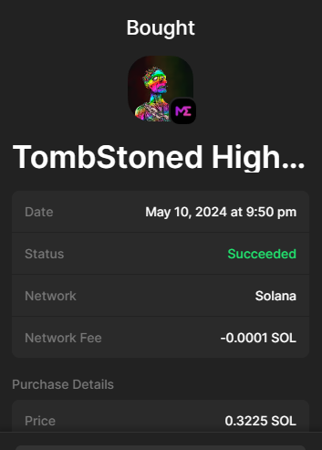 Closed some token accounts with the @TombStonedHS tool. Very happy to buy a Tombstoned Skellie with my reclaimed SOL. Thankyou for building for Solana, you deserve to be lauded for all that you do ✨🪦