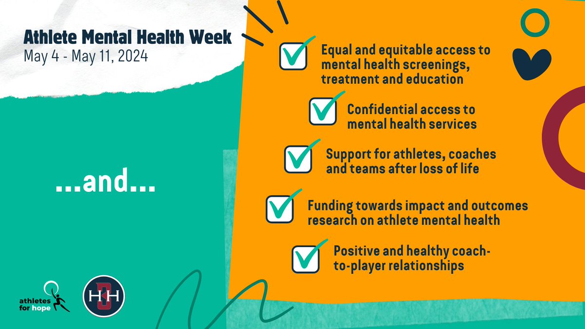 There's just over 1⃣ day left of #AthleteMentalHealthWeek but that doesn't mean our advocacy will stop! Sign on to our Athlete Mental Health Petition to show your support for athlete #mentalhealth as a basic human right. 🔗athletesforhope.org/amhpetition