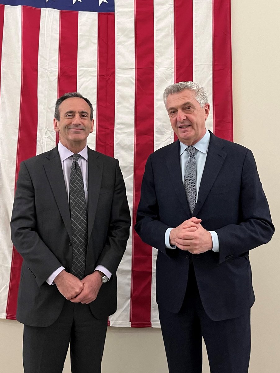 Good meeting with @FilippoGrandi. We discussed UNHCR’s critical work in Sudan, Haiti, Ukraine and the Middle East; the life-saving importance of new U.S. supplemental funding for humanitarian assistance; and @VP’s work to address root causes of migration from Central America.