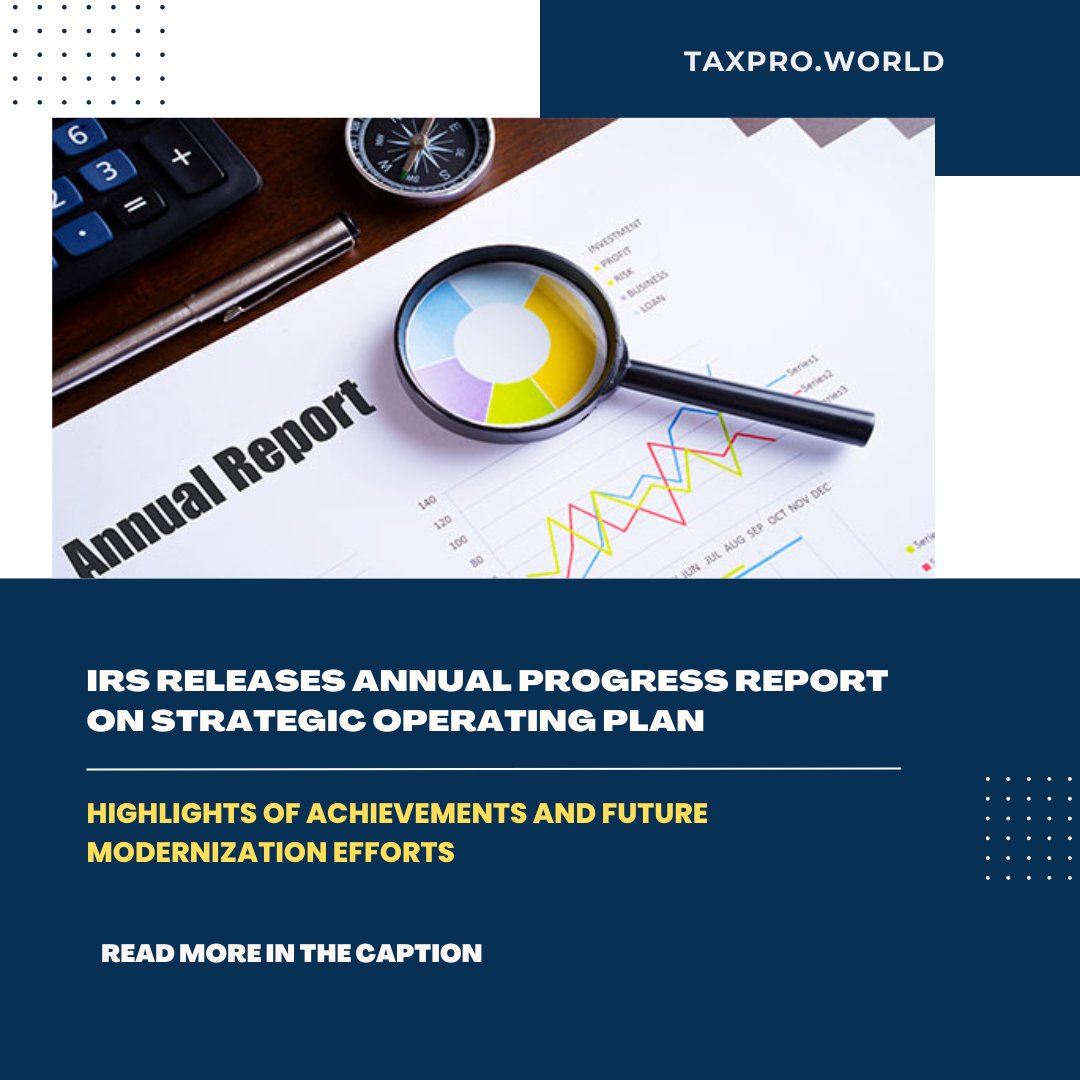 💼 Curious about the IRS's recent transformation efforts? Check out their annual progress report for insights into how they're modernizing operations and enhancing taxpayer services. Read the progress report: bit.ly/4aqhzkd  
#IRS #ProgressReport #Modernization #Taxp ...