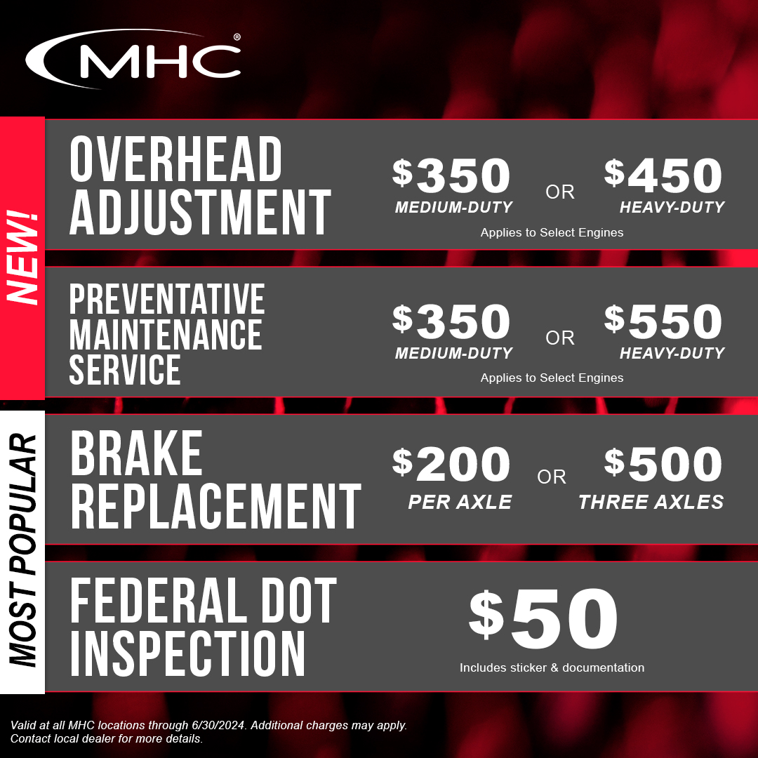 Gear up for the CVSA International Roadcheck next week. Don't miss out on MHC Kenworth's same-day service specials to get you road ready. Schedule your appointment today >> bit.ly/4cXhHd6