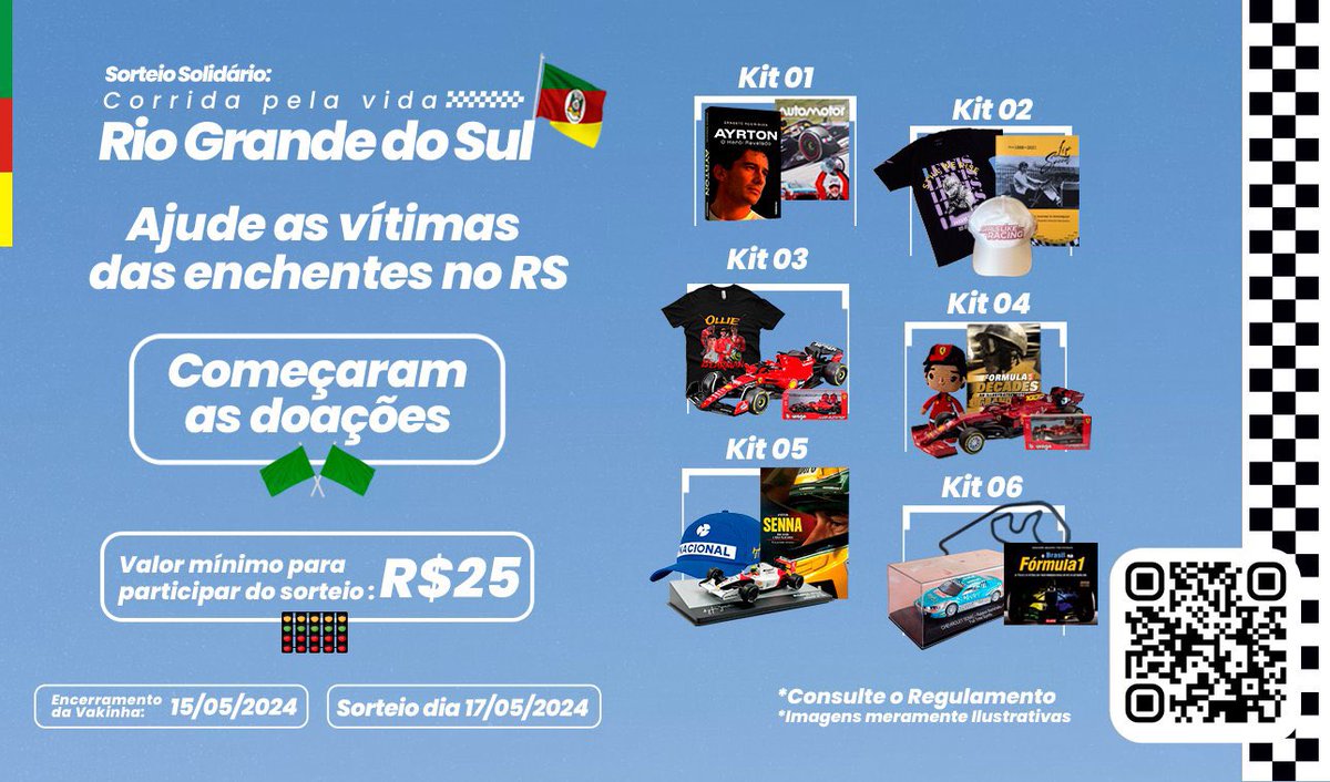 🚨 SORTEIO SOLIDÁRIO 🚨 E dessa vez não é nenhum anúncio de demissão! CORRIDA PELA VIDA – RIO GRANDE DO SUL A F1tt Brasil se uniu em um Sorteio Solidário para arrecadar fundos para o Rio Grande do Sul, que precisa da ajuda de todos, através de ONGs. Entre nessa corrida - quem…